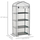 Outsunny 28" x 20" x 63" Portable Greenhouse with 4 Tier Shelves - White- Big enough to accommodate many plants and flowers
 