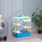 PawHut 23" Large Hamster Cage 5-Level with Tunnel Tube System - Blue-2 front door allow you access to your hamster easily