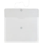 JAM Paper Plastic Envelopes with Button and String Tie Closure, Letter Booklet, 9.75 x 13, Clear Poly, 12 Pack (218B1CL)-Size: 9-3/4" x 13"