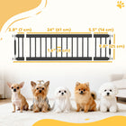 PawHut 10" H Small Metal Indoor Dog Gate with Adjustable Width - Black-Adjustable width fits doors, hallways, and narrow spaces 