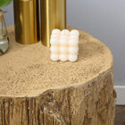 HOMCOM Concrete Finish Side Table - Natural Brown-No assembly required