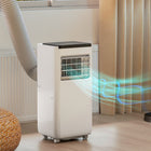HOMCOM 8000 BTU Portable Air Conditioner with WiFi Control - White-4-in-1 functionality offers cooling, fan, dehumidifier, and sleep mode 