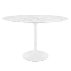 Modway Lippa 48" Oval Faux Marble Dining Table - White-5