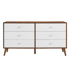 Modway Transmit 60" Dresser - Walnut White-Particleboard and Wood Construction