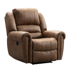 Ebello Chemika 40.9" W Classic Super Soft Padding And Oversize Manual Recliner With Rivets-brown-7