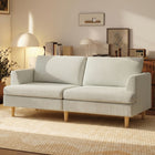 HOMCOM 74" 3 Seater Sofa with Thick Spring Cushions - Beige-Soft, textured corduroy upholstery enhances daily comfort and style