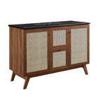 Modway Soma 48" Single Sink Bathroom Vanity - Walnut/Black-MDF and Particleboard