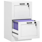 HOMCOM 2-Drawer Vertical Office Filing Cabinet - White-Two drawers offer large storage yet maintain a compact size
