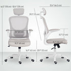 HOMCOM Ergonomic Office Chair with 4D Lumbar Support - Grey-360° swivel seat and PU wheels for smooth movement on various floors