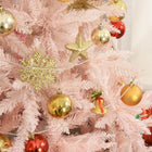 HOMCOM 5' Artificial Christmas Tree - Pink-Colour: White, Pink 