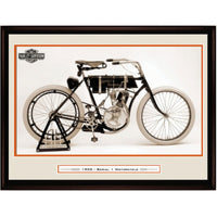 Harley Davidson First Model - Framed Print - 39" x 28"-High-quality art print professionally matted and framed
