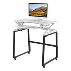 Rocelco 40" Deluxe Adjustable Height Desk Riser and Floor Stand Bundle - White/Black-1-Year Manufacturer Warranty