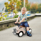 Aosom Kids Sliding Ride-On Classic Car with Under Seat Storage - Cream White-Features an anti-rear tilting device for safety 