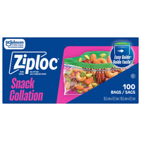 Ziploc Snack Bags, 100 Pack (SCJ70066)-Easy Open Tabs