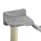 PawHut 4-Piece Cat Wall Shelves with Hammock, Scratching Post, Ladder and Steps-Colour: Grey and Cream 