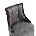 Manhattan Comfort Fifth Avenue 19" Traditional Faux Leather Upholstered Barstool - Pebble Grey-10