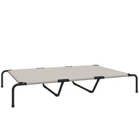 PawHut Elevated Outdoor Dog Bed - 59.8" L x 37" W - Beige-The 9.1"(23 cm) off-ground design keeps pets cool and away from pests 