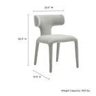 Modway Stellan Curved Back Boucle Upholstered Dining Chair - Dove Grey - 2 Pack-Hidden Metal Frame
