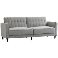 HOMCOM Modern Convertible Sofa Bed - Grey-3 back angles (up to 180°) allow you to convert it from a three-seater sofa to a recliner or a temporary double bed. Each side could recline individually