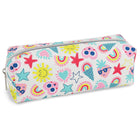Fashion Stationery Sunny Icons Pencil Case - 8.27" L x 2.76" W x 2.95" H - White-Ideal for holding pens, pencils and small accessories