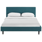 Modway Anya Fabric Full Bed - Teal-Padded Sturdy Plywood Base