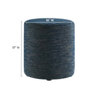 Modway Callum 16" Round Woven Heathered Fabric Upholstered Ottoman - Heathered Weave/Azure-Dense Foam Padding