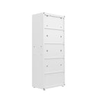 Manhattan Comfort Fortress Modern Garage Cabinet - 30.3" W x 74.8" H - White-Wall Brackets Included for Product Durability