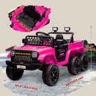 Qaba 12V 7A Kids Electric RC Car w/ 4WD/2WD Switch - Pink-Three adjustable speeds with remote control for safe supervision 