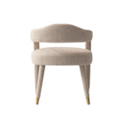 Manhattan Comfort Aspen 23.2" Mid-Century Modern Tweed Upholstered Dining Armchair - Gold Dust - Set of 2-24" L x 22" W x 30.3" H