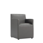 Manhattan Comfort Anna Square 22.83" Modern Faux Leather Upholstered Dining Armchair - Pewter-Weight Capacity: 300 lb