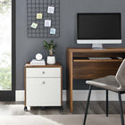 Modway Transmit Wood File Cabinet - Walnut White-Smooth Wood Grain Laminate