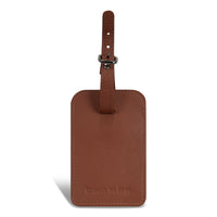Champs Onyx Leather Luggage Tags - Brown-Leather Luggage Tag