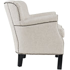 Modway Key Upholstered Fabric Armchair - Sand-Black Stained Birch Wood Legs