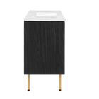 Modway Chaucer 48" Single Sink Bathroom Vanity - Black/White-Wood Grain Laminate