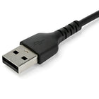 StarTech 6.6 ft. USB 2.0 to USB-C Cable, Black-Extended strain relief tested to tolerate over 10000+ bend cycles at 180-degree angle