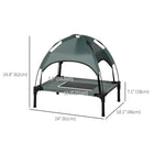 PawHut Elevated Cooling Pet Bed with Canopy for Small Dogs - Grey-Fabric is made of high density, breathable polyester to keep heat away 
