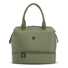 Swiss Gear Mini Weekender with Drop Bottom - Sage Green-Gladstone-style wire-framed wide opening for effortless packing and full visibility
