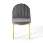Modway Isla Performance Velvet Dining Side Chair - Gold/Grey - 2 Pack-Chair Weight Capacity: 331 lbs.
