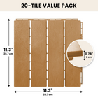 MotionGrey 4-Slat Interlocking Waterproof Outdoor Deck Tiles for Patio, Balcony and Garden - Beige - 20 Piece Set-Interlocking format allows individual tiles to connect into a continuous surface
