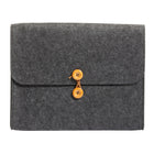 Pendaflex Felt String-and-Button Pocket - 10-1/4" x 11-1/2" x 1-1/2" - Charcoal Grey-Pendaflex Felt String-and-Button Pockets put a modern spin on classic heritage style