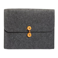 Pendaflex Felt String-and-Button Pocket - 10-1/4" x 11-1/2" x 1-1/2" - Charcoal Grey-Pendaflex Felt String-and-Button Pockets put a modern spin on classic heritage style