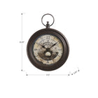 Monarch Specialties Clocks 18" Round Wall Clock - Brown Traditional-A durable, thick plastic frame with metal black hands under the protective glass surface gives it a finished look in a traditional style