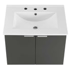 Modway Maybelle 24" Wall-Mount Bathroom Vanity - Grey/White-8
