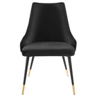 Modway Adorn Tufted Performance Velvet Dining Side Chair - Black-Chair Weight Capacity: 300 lbs.