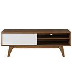 Modway Envision 48" TV Stand - Walnut White-Durable Particleboard Construction