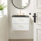 Modway Daybreak 24" Bathroom Vanity - White/Black-Spacious Drawers