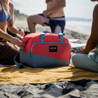 RovR TravelR 36 Can Soft Cooler Duffel with Shoulder Strap - Coral-Easy access front zippered compartment with scratch-resistant valuables pouch and two open pockets 