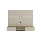 Manhattan Comfort Vernon 62.99" Mid-Century Modern Floating Entertainment Center - Off White and Cinnamon-Mid-Century Modern Wall Mounted Theater Center for Living Room and Bedroom use