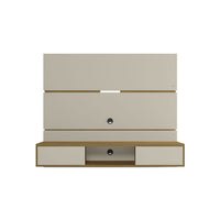 Manhattan Comfort Vernon 62.99" Mid-Century Modern Floating Entertainment Center - Off White and Cinnamon-Mid-Century Modern Wall Mounted Theater Center for Living Room and Bedroom use