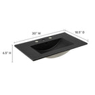 Modway Cayman 30" Bathroom Sink - Black-Ceramic Construction